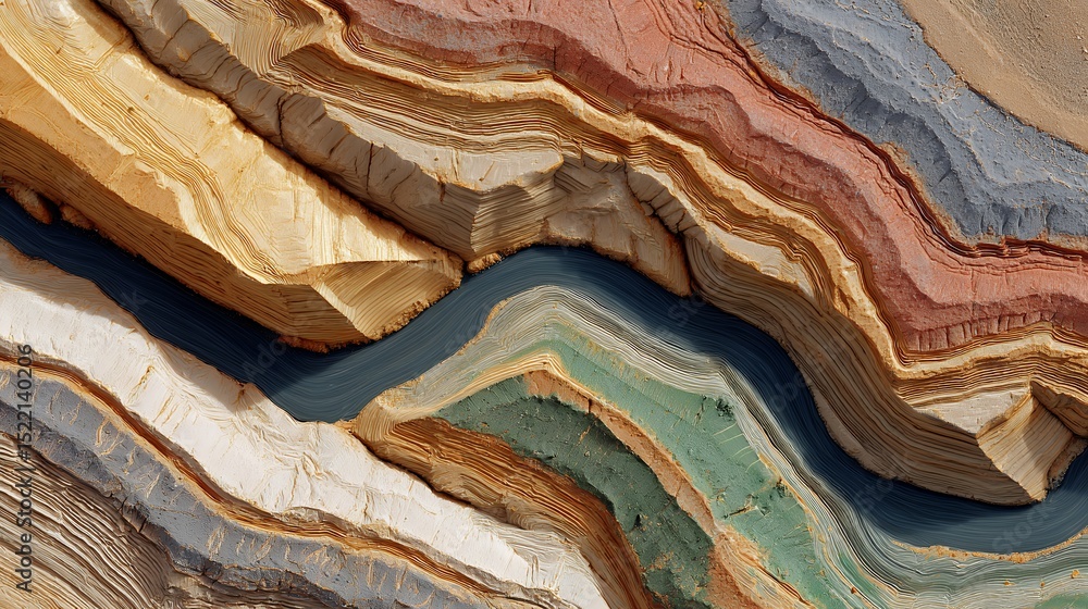 custom made wallpaper toronto digitalAbstract Aerial View of a Colorful Canyon Riverbed with Layered Rock Formations
