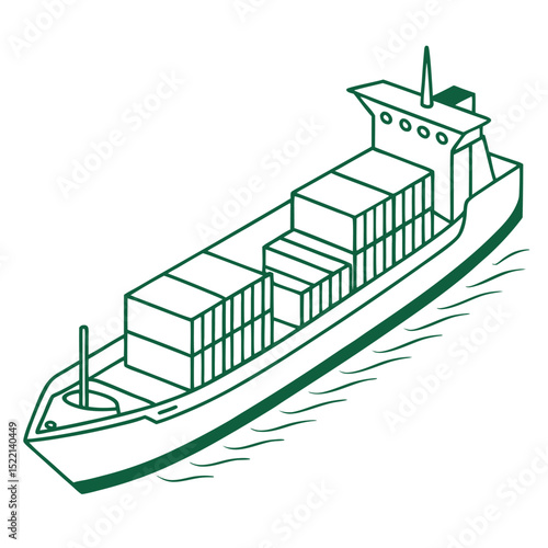 A Cargo Ship Is Transporting Shipping Containers At Sea