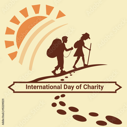 International Day of Charity Illustration: Illustration of a couple of person, symbolizes humanitarian aid, unity, and giving