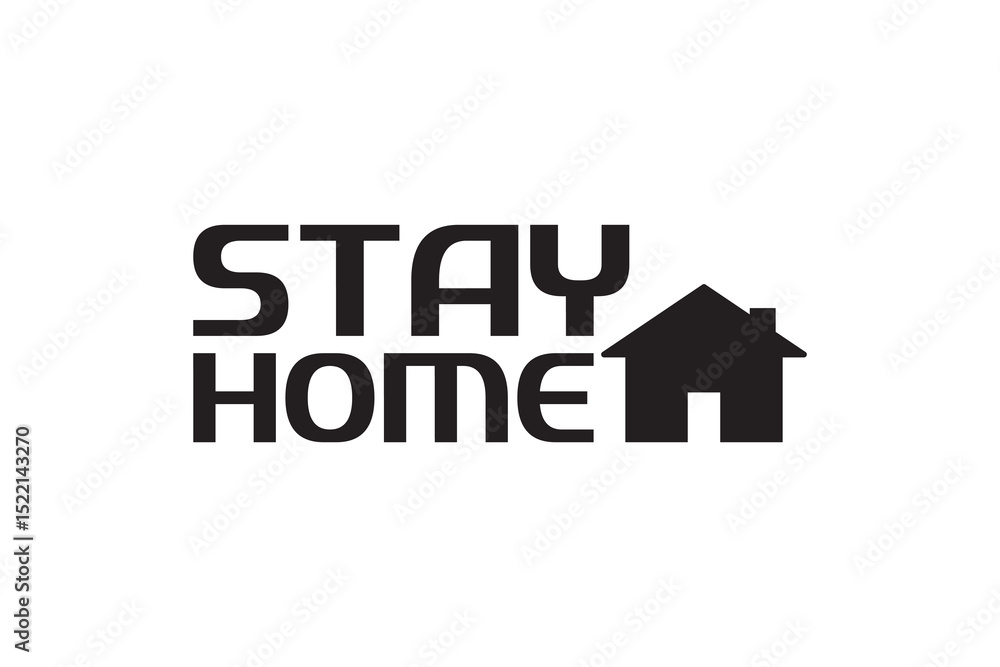 Stay Home Vector image on white background. Stay Home Vector image on white background.