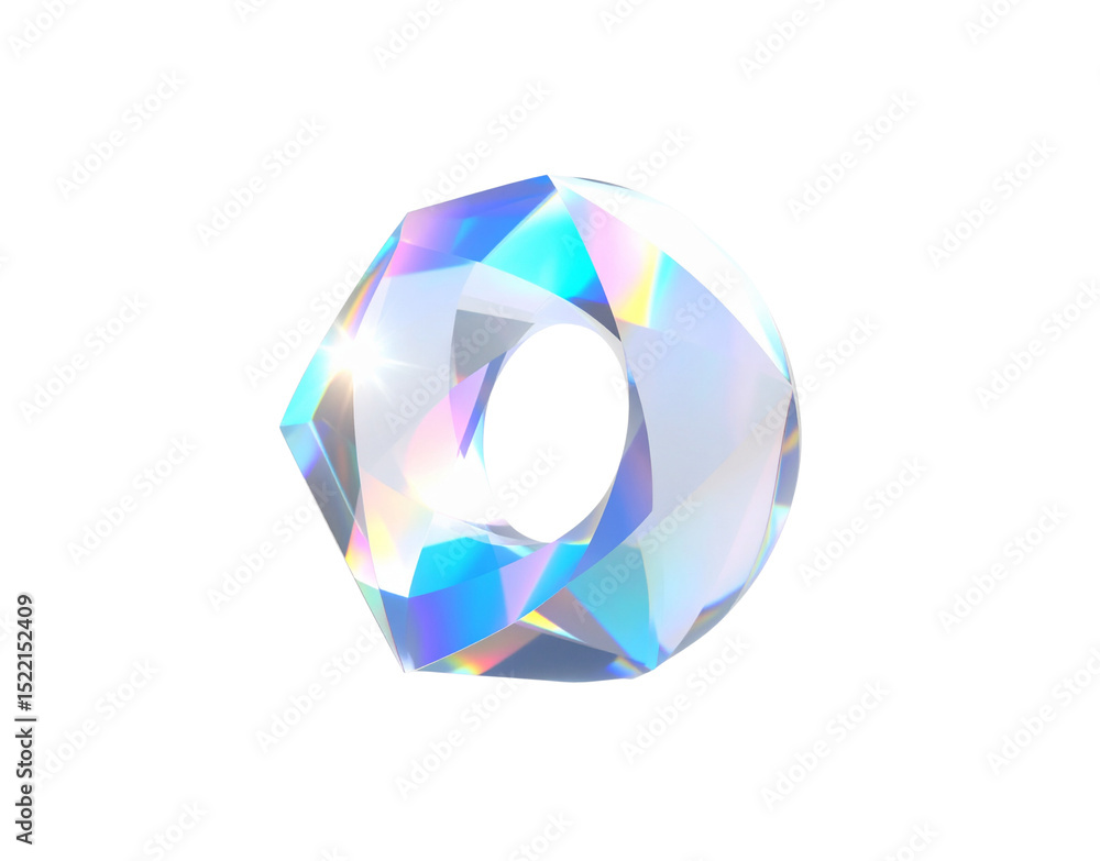 Iridescent Faceted Donut A Geometric Prism of Light and Color (1) Iridescent Faceted Donut A Geometric Prism of Light and Color (1)
