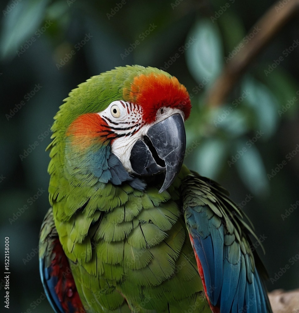 Naklejka premium red and yellow macaw