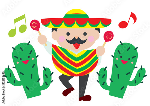 主線のない愉快なメキシコのおじさんとサボテンたち