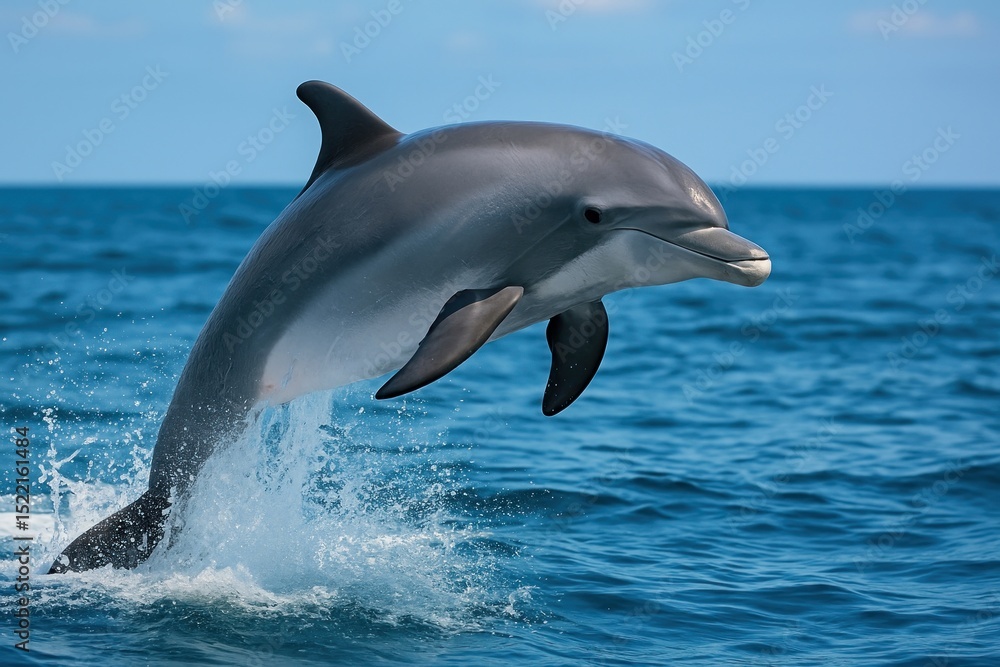 Fototapeta premium Playful dolphin leaping ocean