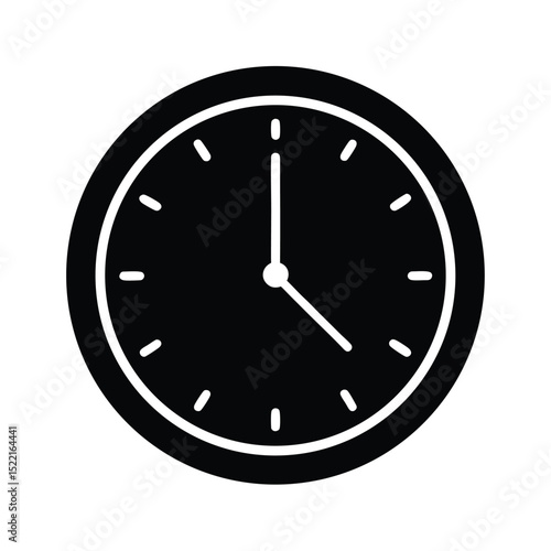 Wall Clock Icon Vector Flat and Clean Look Isolated