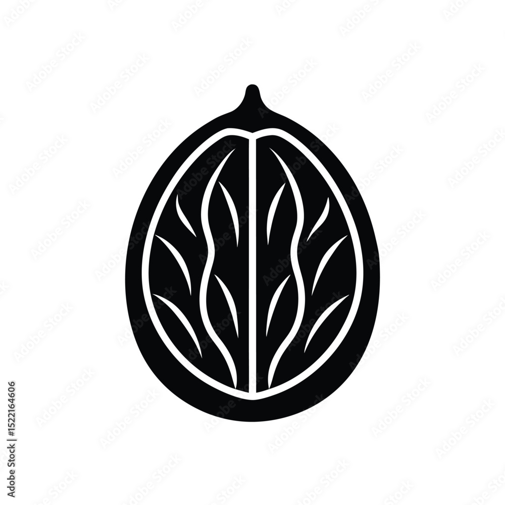 Naklejka premium Walnut Icon Vector Flat and Clean Look Isolated