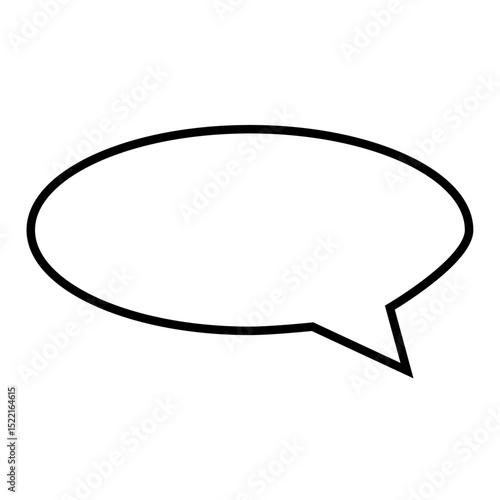 Minimalist Black and White Speech Bubble. Speech Bubble Single Line Icon. Chat bubble solid icons, minimalist. communication, conversation, thoughts. Vector illustration