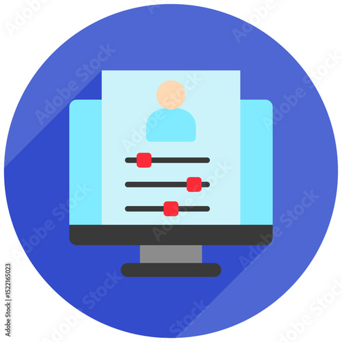 Admin Panel rounded flat color, mini illustration icon. use for modern concept, print, UI, UX kit, web and app development. Vector related to account management, ecommerce, banking and finance.