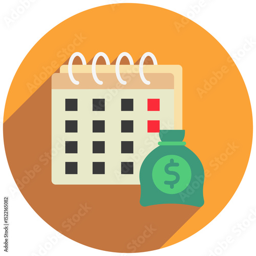 Billing Plan rounded flat color, mini illustration icon. use for modern concept, print, UI, UX kit, web and app development. Vector related to account management, ecommerce, banking and finance.