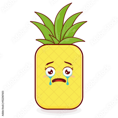 pineapple scared face cartoon cute