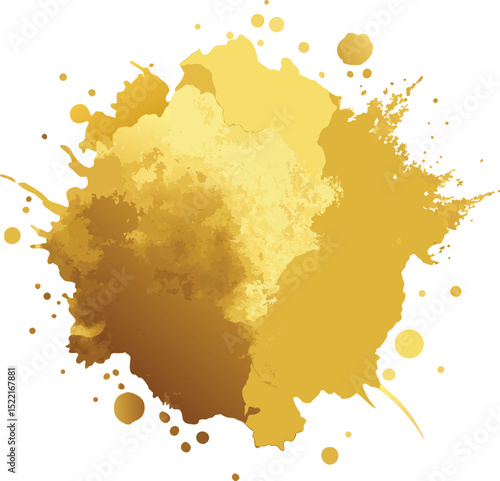 Abstract Golden Splatter Paint Texture High-Resolution Image, Abstract Golden Splash