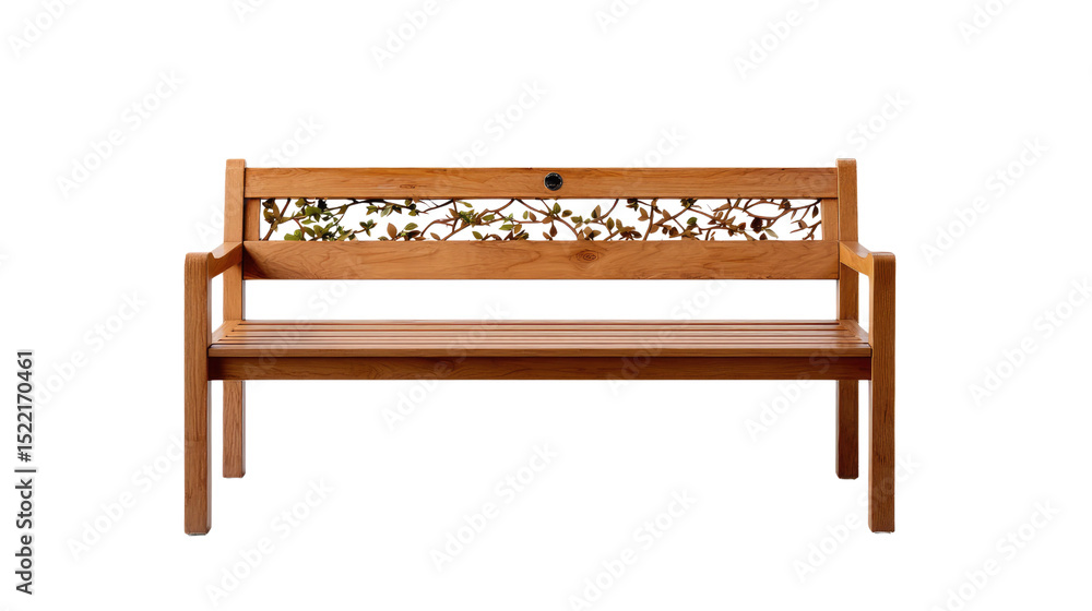 Wooden Bench in the Park: A beautifully crafted wooden bench stands invitingly, perfect for relaxing in a serene garden setting. The bench showcases the beauty of the wood's texture. Wooden Bench in the Park: A beautifully crafted wooden bench stands invitingly, perfect for relaxing in a serene garden setting. The bench showcases the beauty of the wood's texture.