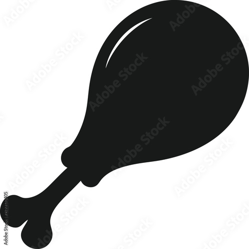 Chicken drumstick – black silhouette on white background