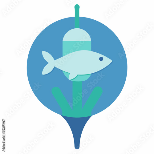 Biodegradable Aquaculture Marker with Minimalist Design illustration Isolated