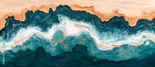 Abstract coastal scene,  aerial view