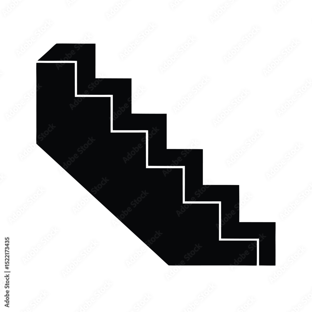 Fototapeta premium Z Shaped Staircase Icon Vector Flat and Clean Look