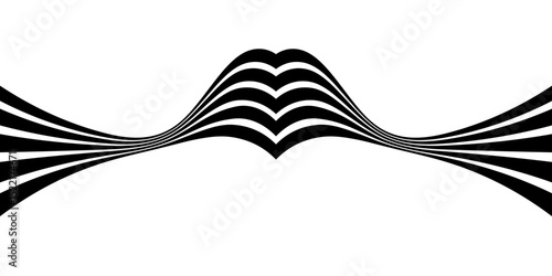Abstract perspective line stripes with 3d dimensional effect