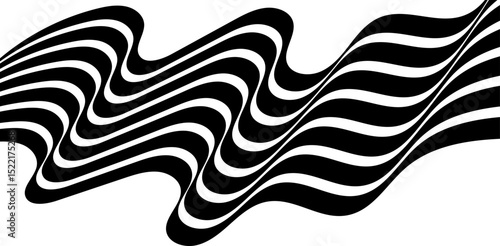 Abstract perspective line stripes with 3d dimensional effect