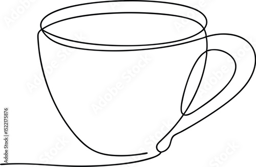 One line  Coffee cup, Coffee cup continuous line sketch tea icon cafe sketch drink single art outline mug logo food, Doodle cup line abstract background breakfast steam morning coffee design symbol, c