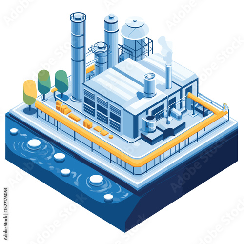 Wastewater quality from industry testing and inspection concept isometric isolated illustration, vector style simple color