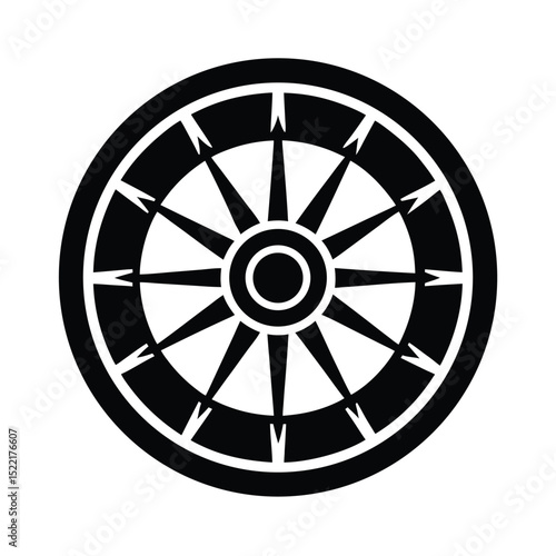 Zodiac Wheel Icon Vector Flat and Clean Look