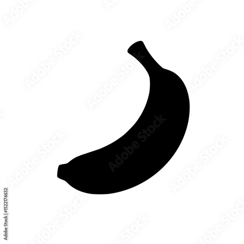 Minimalist Black Silhouette SVG of Banana – Fully Filled Clean Vector Design