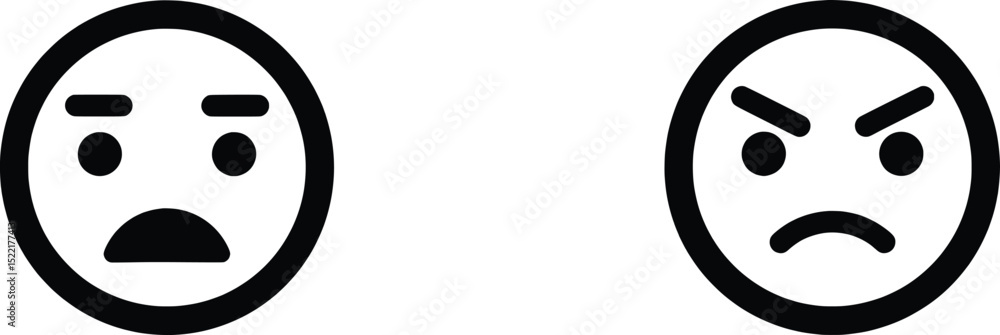Emotion Vector Illustration Sad and Angry Faces Emotion Vector Illustration Sad and Angry Faces