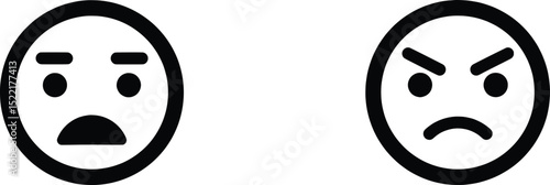 Emotion Vector Illustration Sad and Angry Faces