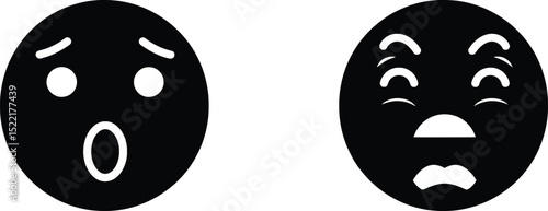 Emotion Vector Illustration A Set of Worried and Anxious Facial Expressions
