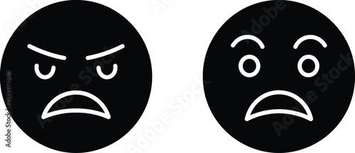 Emotion Vector Illustration Angry and Sad Faces