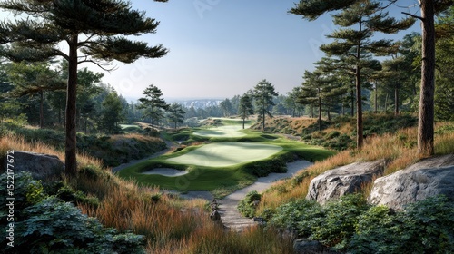 Scenic golf course landscape