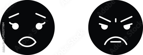 Vector Illustration of Opposing Emotions  A Visual Depiction of Anger and Sadness