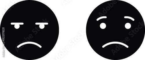Emotion Vector Illustration Sadness and Disappointment Emojis