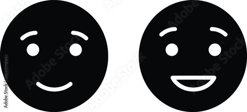 Vector Illustration of Emotions A Set of Smiling Faces