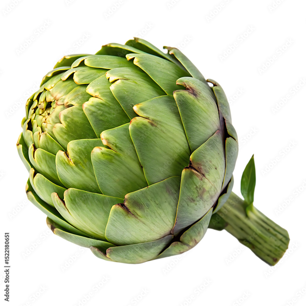 Fototapeta premium An artichoke whole isolated on a transparent background 
