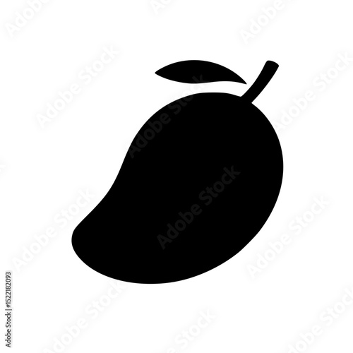 Minimalist Black Silhouette SVG of Mango – Clean and Simple Vector Design
