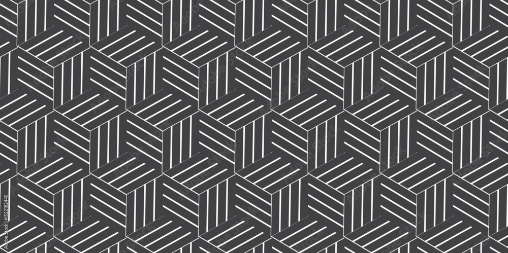 Seamless pattern with hexagon fabric geometric pattern. Abstract ornament chevron design background. Vector mosaic tile design closeup. Seamless pattern with hexagon fabric geometric pattern. Abstract ornament chevron design background. Vector mosaic tile design closeup.