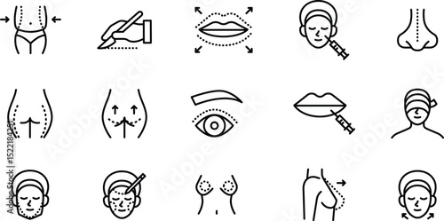Icon collection of plastic surgery
