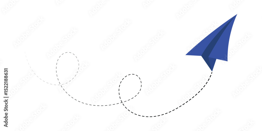 Paper airplane with line dotted route. Sending message linear fold plane with dotted path. Vector isolated on white background in eps 10. Paper airplane with line dotted route. Sending message linear fold plane with dotted path. Vector isolated on white background in eps 10.