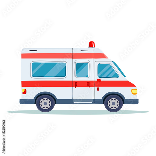 ambulance car isolated on white background