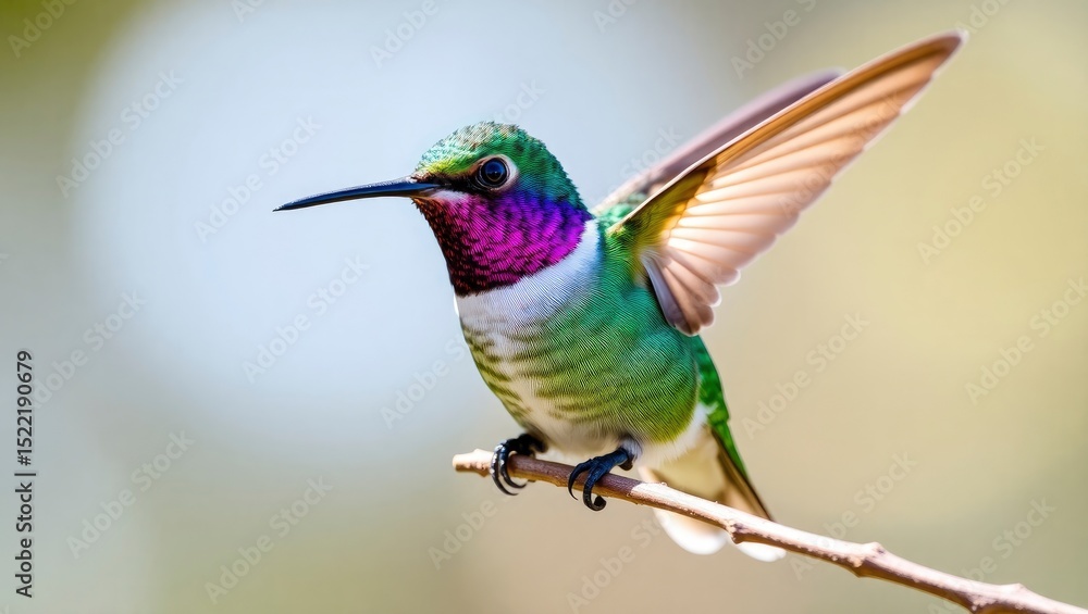 Fototapeta premium blue tailed hummingbird