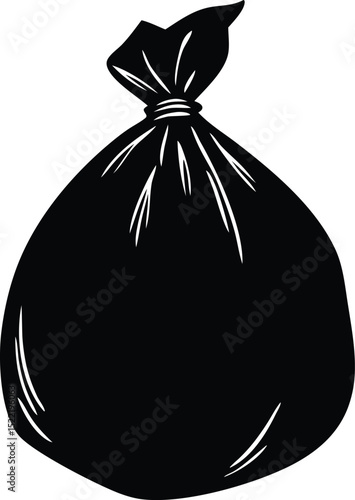  tied garbage bag.