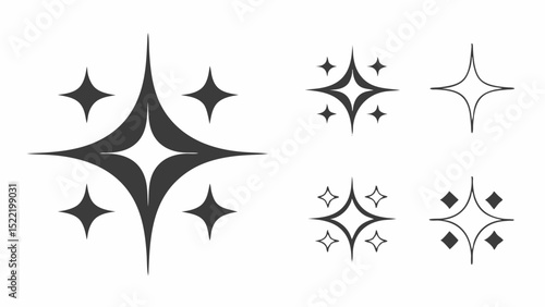 Collection of Sparkling Starburst Icons and Designs