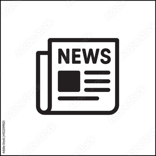 Silhouette of newspaper in clean black vector