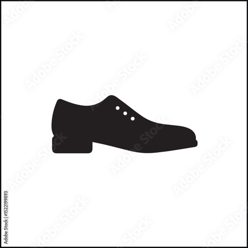Black shoe silhouette icon in simple vector style