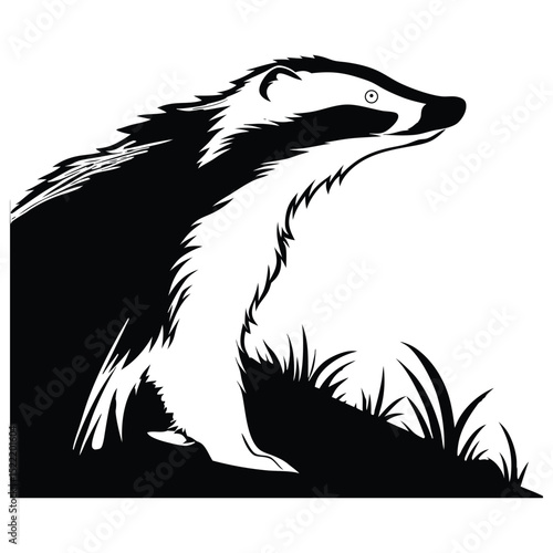 Wild bear and polar bear silhouette vector illustration for tattoo and nature logo design