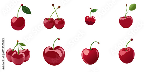 Multiple vector illustrations cherry

