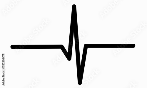 Heartbeat Line on white background. Pulse Rate. Heart line icon. Vector illustration