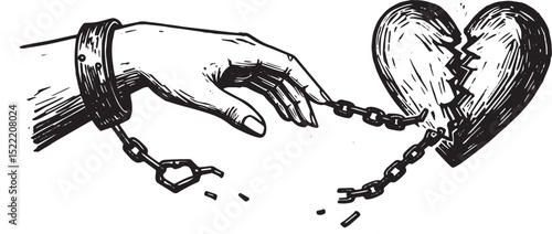 Illustration symbolizing release and forgiveness from past heart