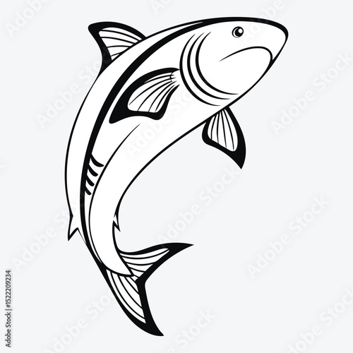 Cartoon fish vector illustration in the sea with aquatic animal design